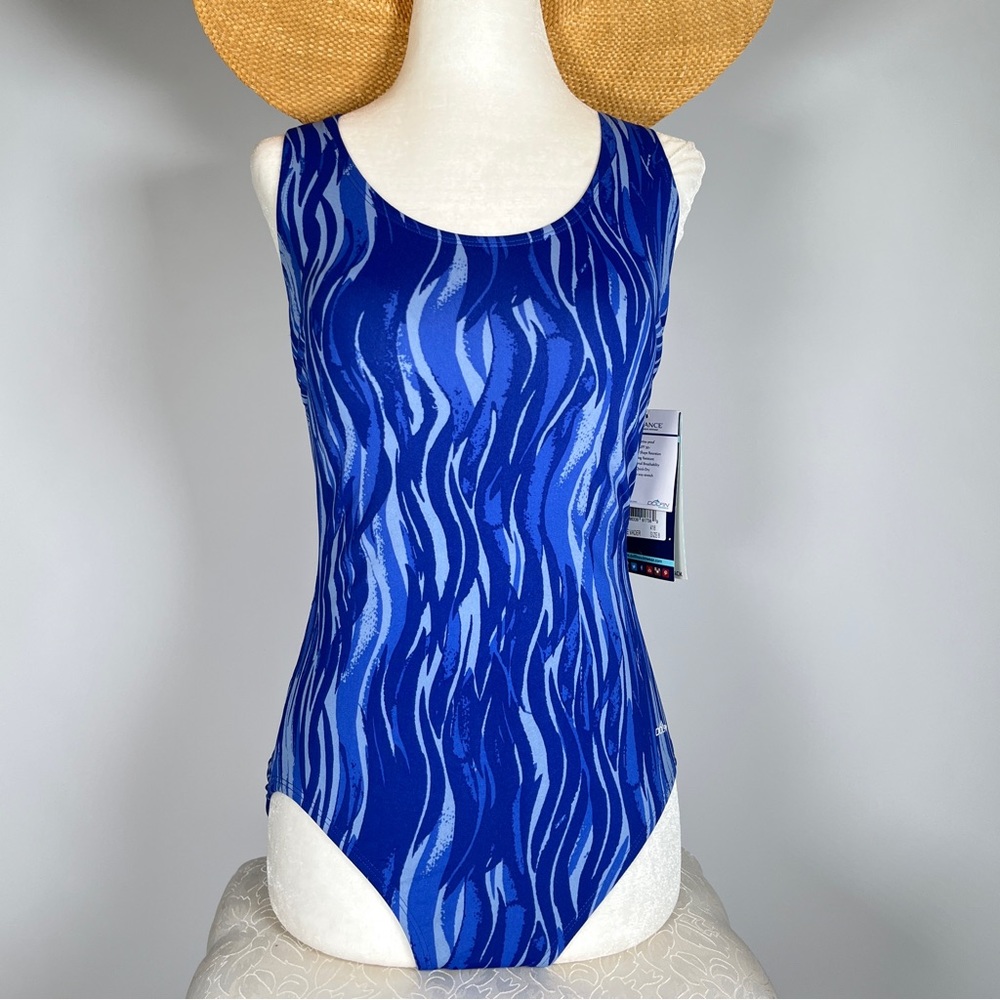 New! DOLFIN aquashape moderate scoop back one-piece swimsuit blue Vader  8